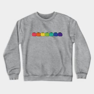 Rainbow Colored Pumpkin Row Crewneck Sweatshirt